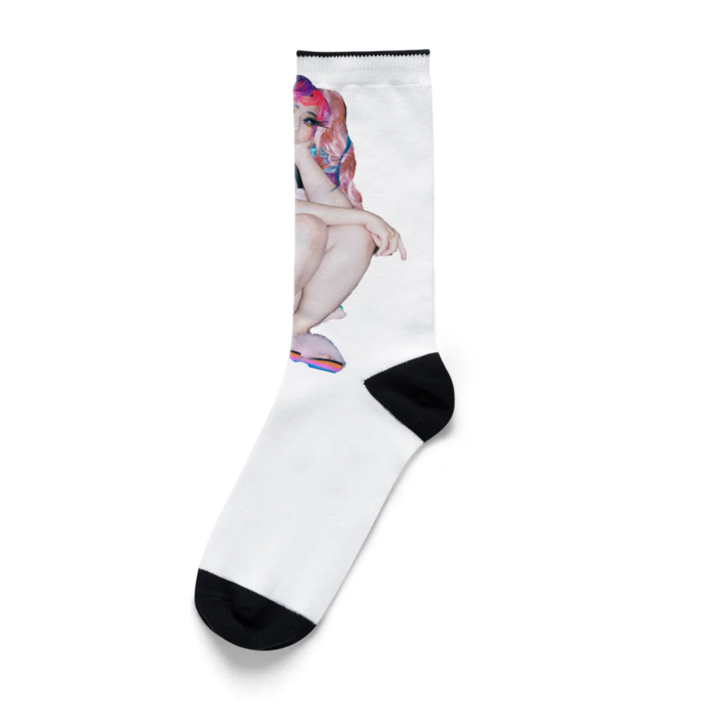 苺田みるく先生の頬杖 Socks