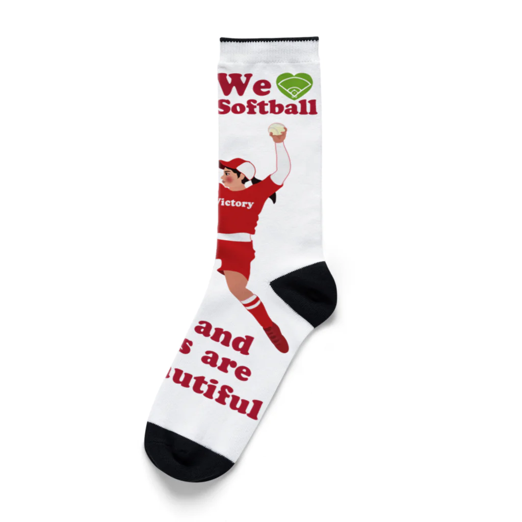 キッズモード某のwe love Softballスマホサイズ Socks