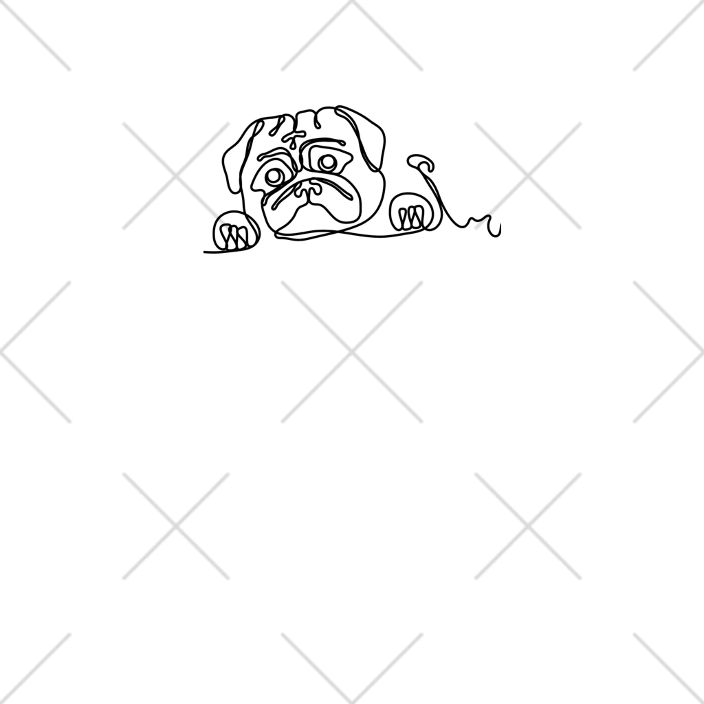 パグ PUG ぱぐ  OHMAI GALLERYのパグ一筆書Tシャツ ソックス