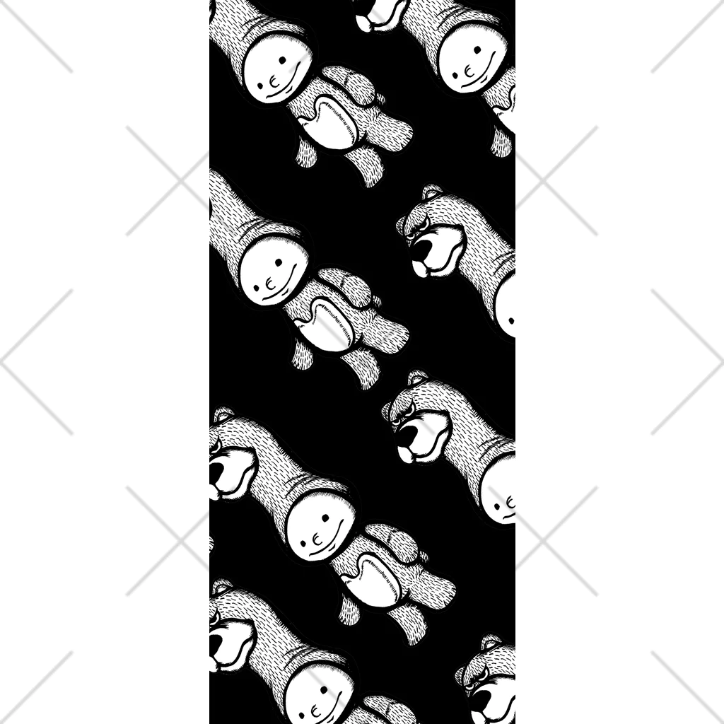 筆ペン画家 原良輔の着ぐるみくん大集合（黒） Socks