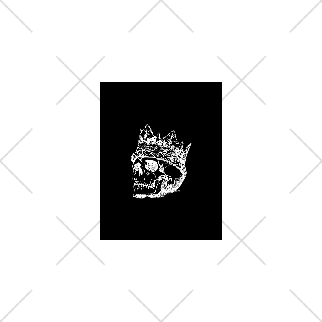 COOL&SIMPLEのBlack White Illustrated Skull King  ソックス