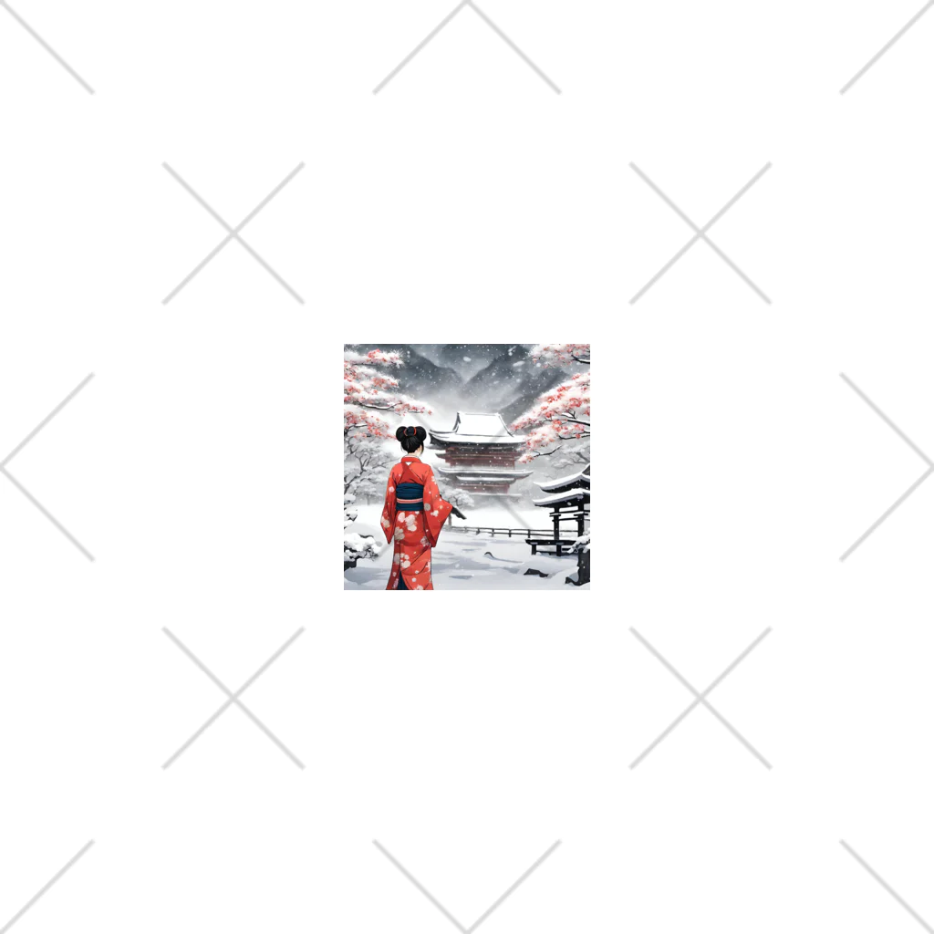 oyg-challengeの和服女性と雪景色 ソックス