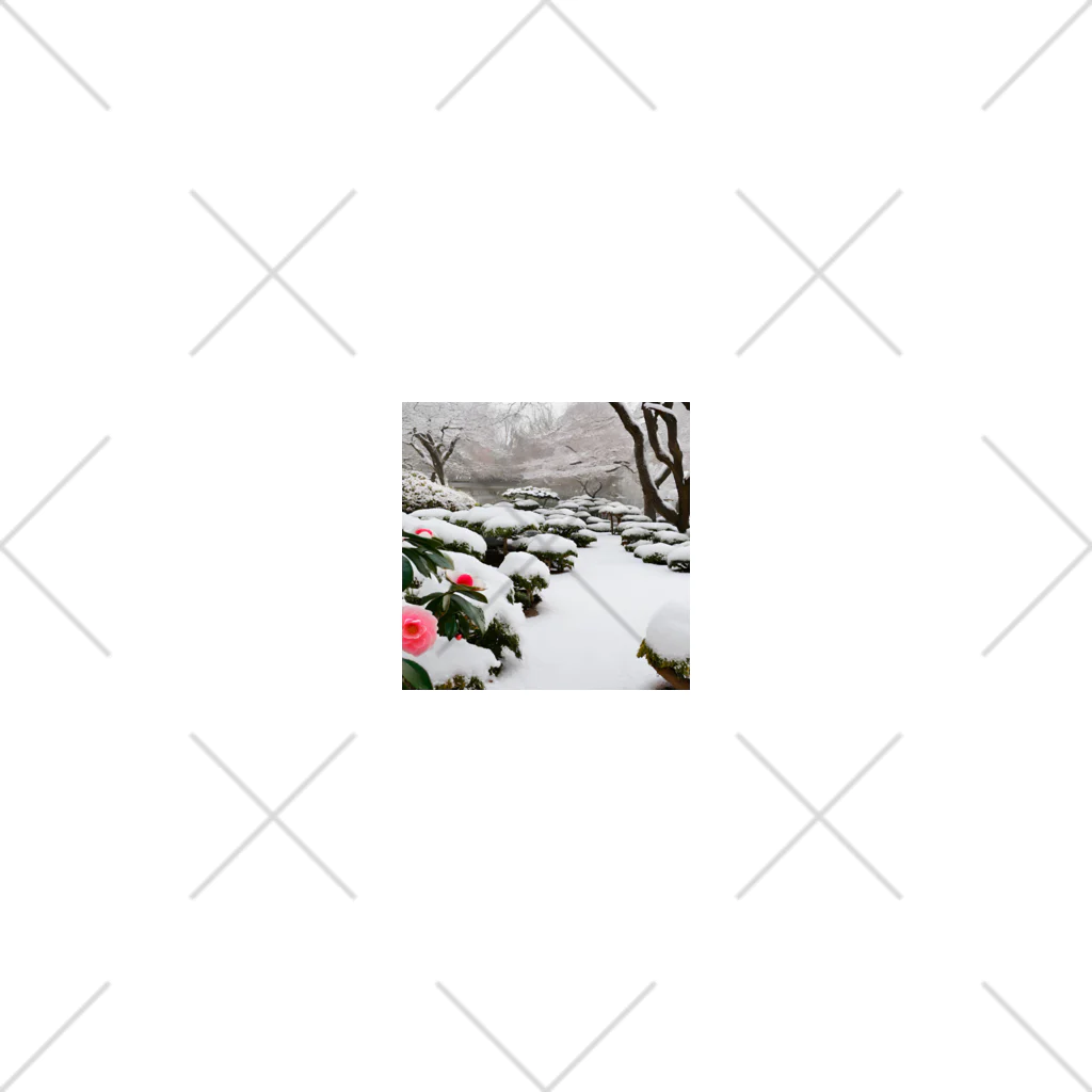 k-mintoの風景グッズ（雪と寒椿の日本庭園） ソックス