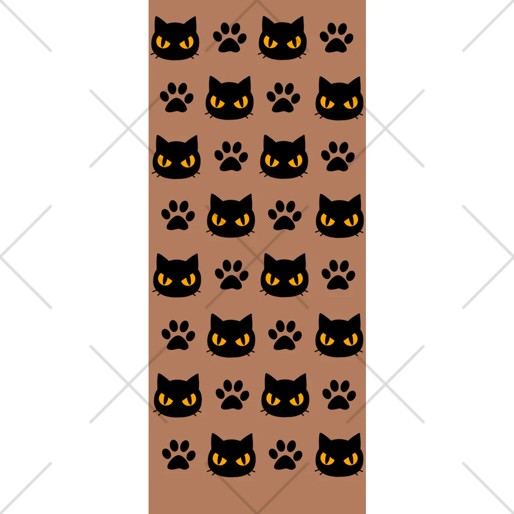 mkumakumaの黒猫と足跡モカ ソックス