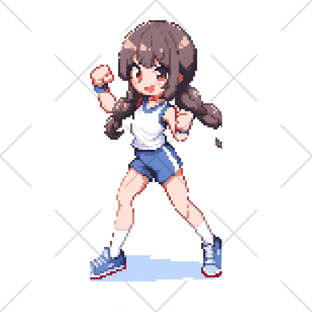 シロクマペンギンのドット絵体操服の女の子 ソックス