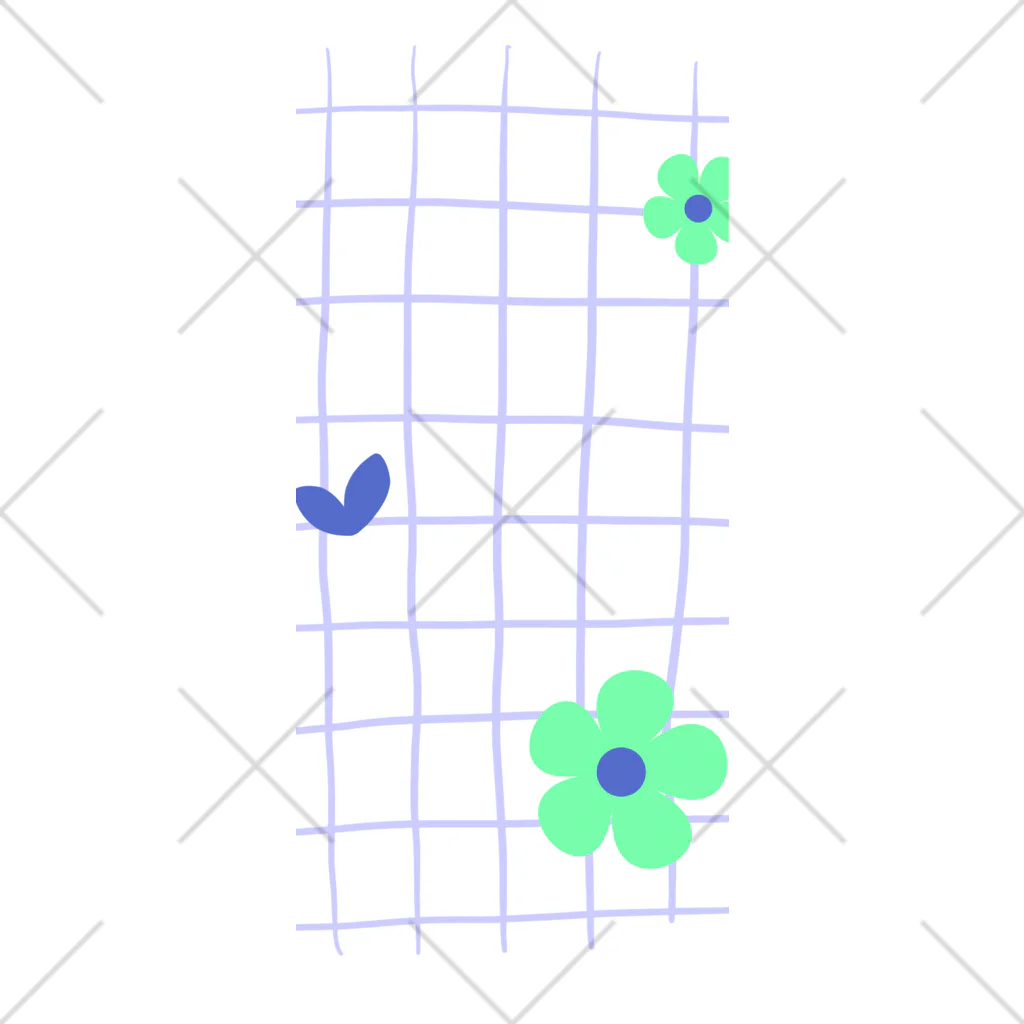 sansamのgrid flower ソックス