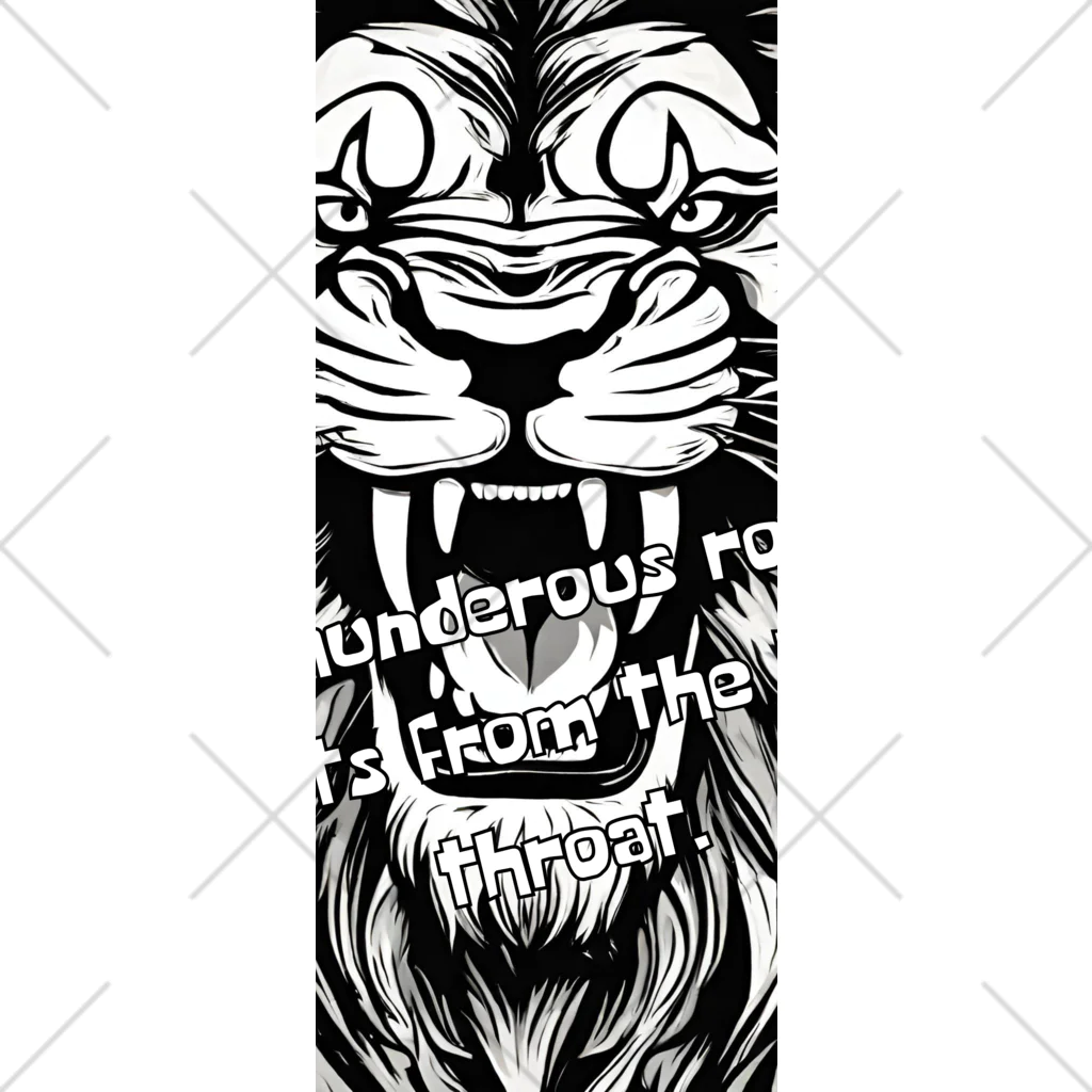 SERIY_SHOPの荘厳なる支配者：モノトーンのライオンの描画 ソックス