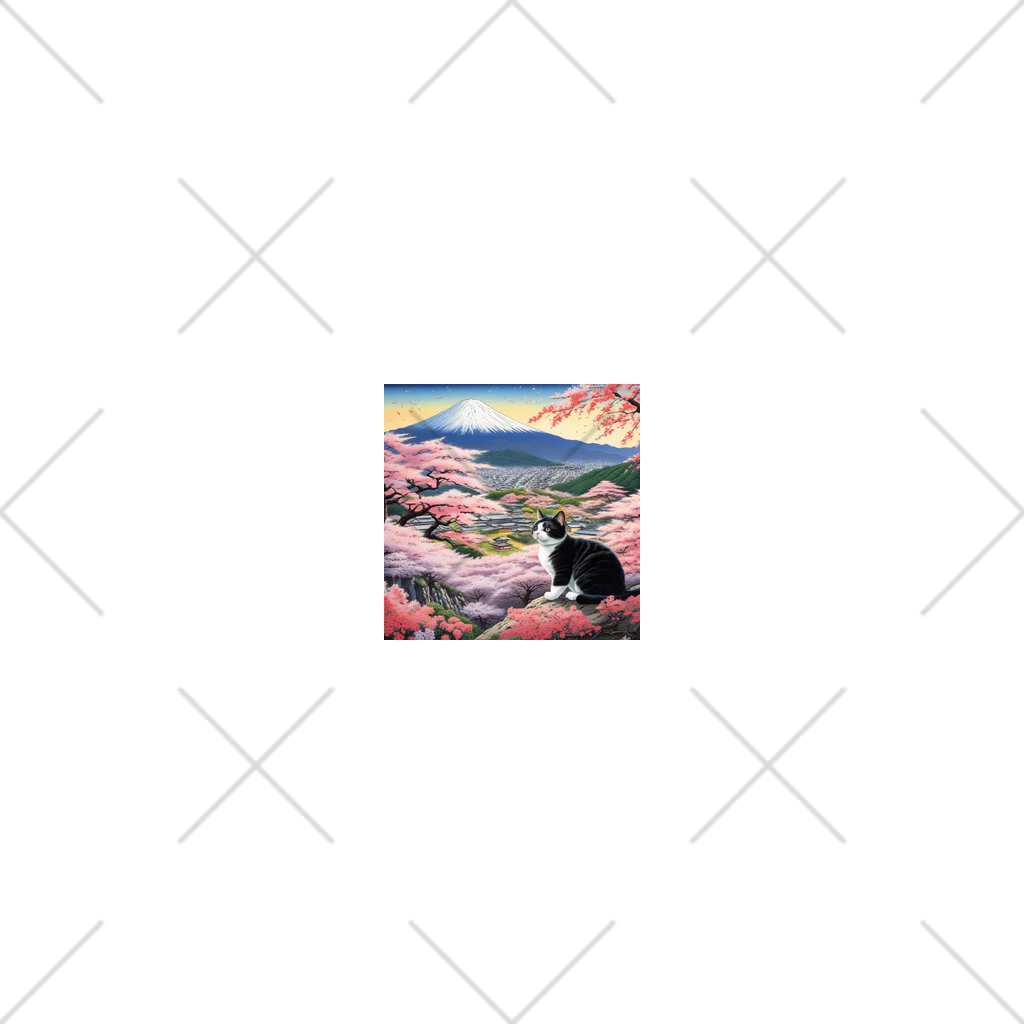だんのんの桜と富士山と猫 ソックス