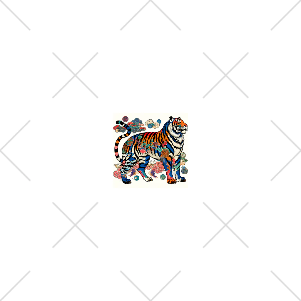 chaochao0701の浮世絵風　虎（威風堂々）"Ukiyo-e Style: Majestic Tiger" "浮世绘风格：威风凛凛的虎" ソックス