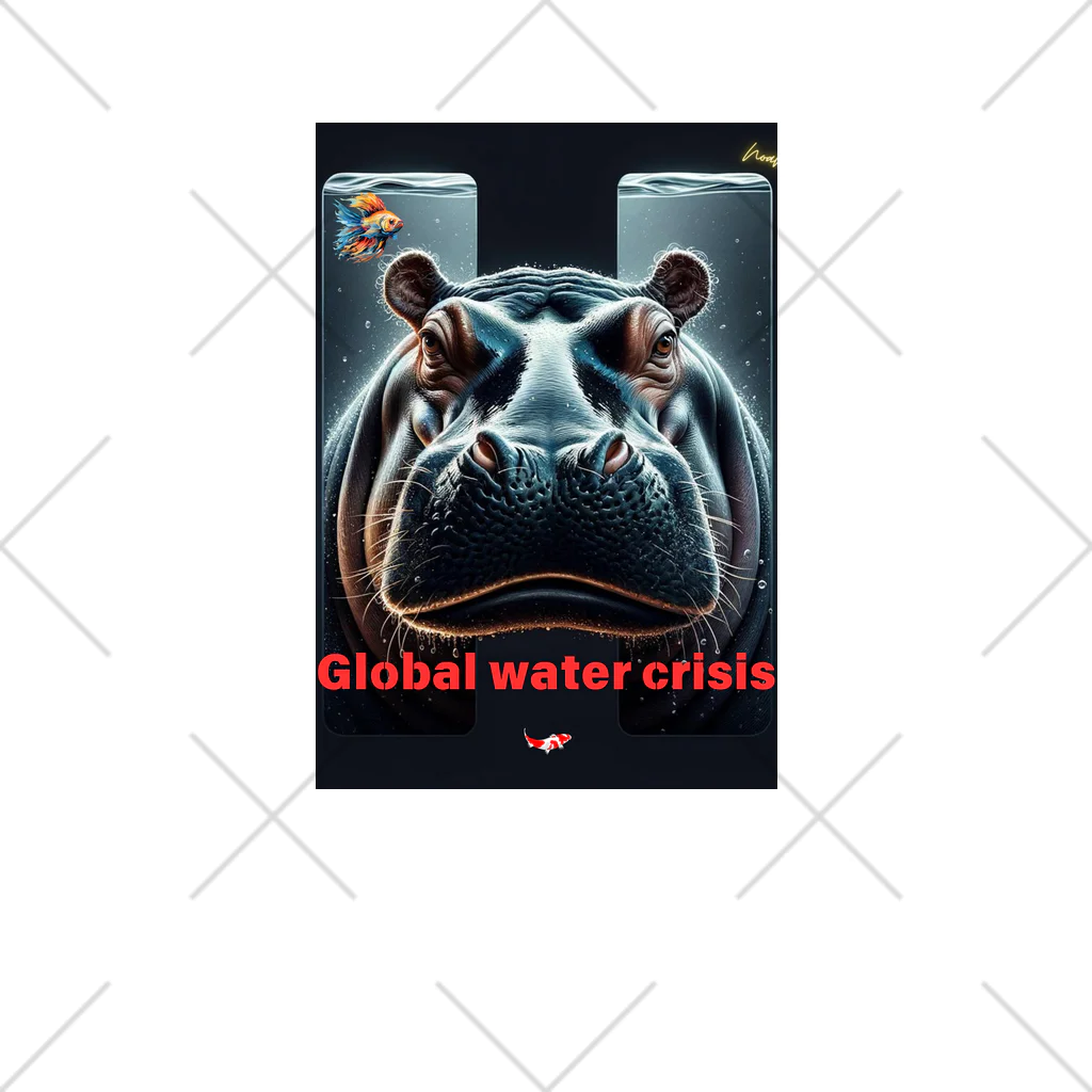 NaturalCanvasのhippo  * Global water crisis Socks