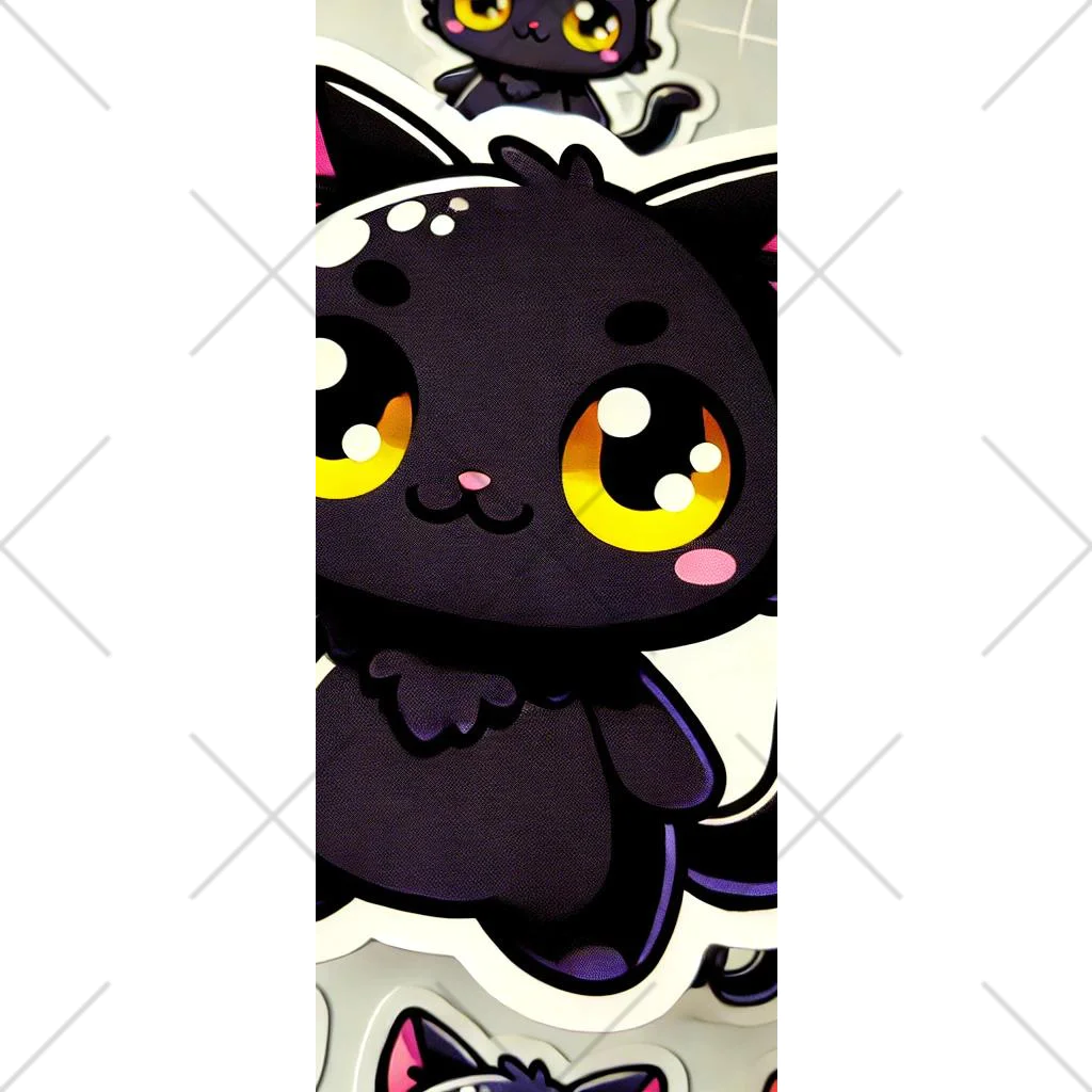hiiro_catの魅惑の黒猫が、カラフルな背景と調和してかわいさを放つシーン Socks
