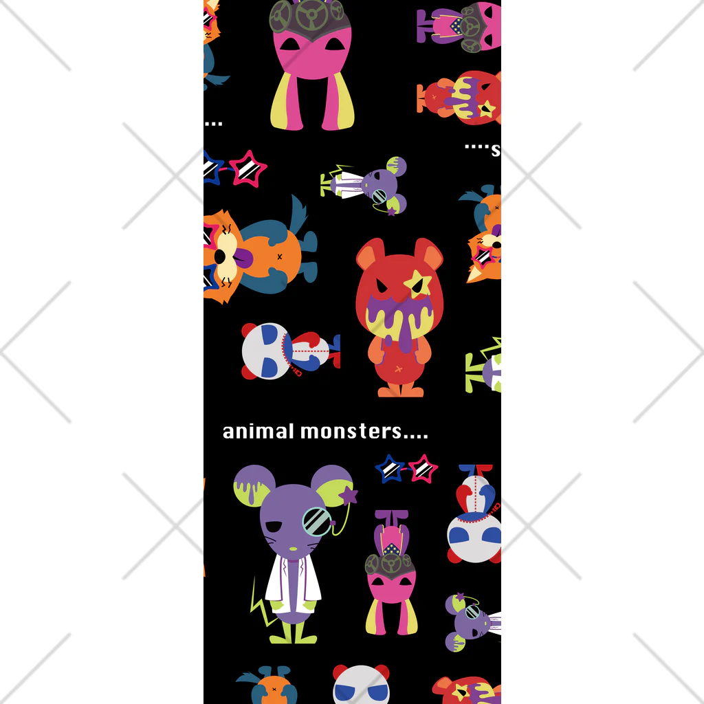 かわいくて強強のanimal monsters...(総柄) Socks