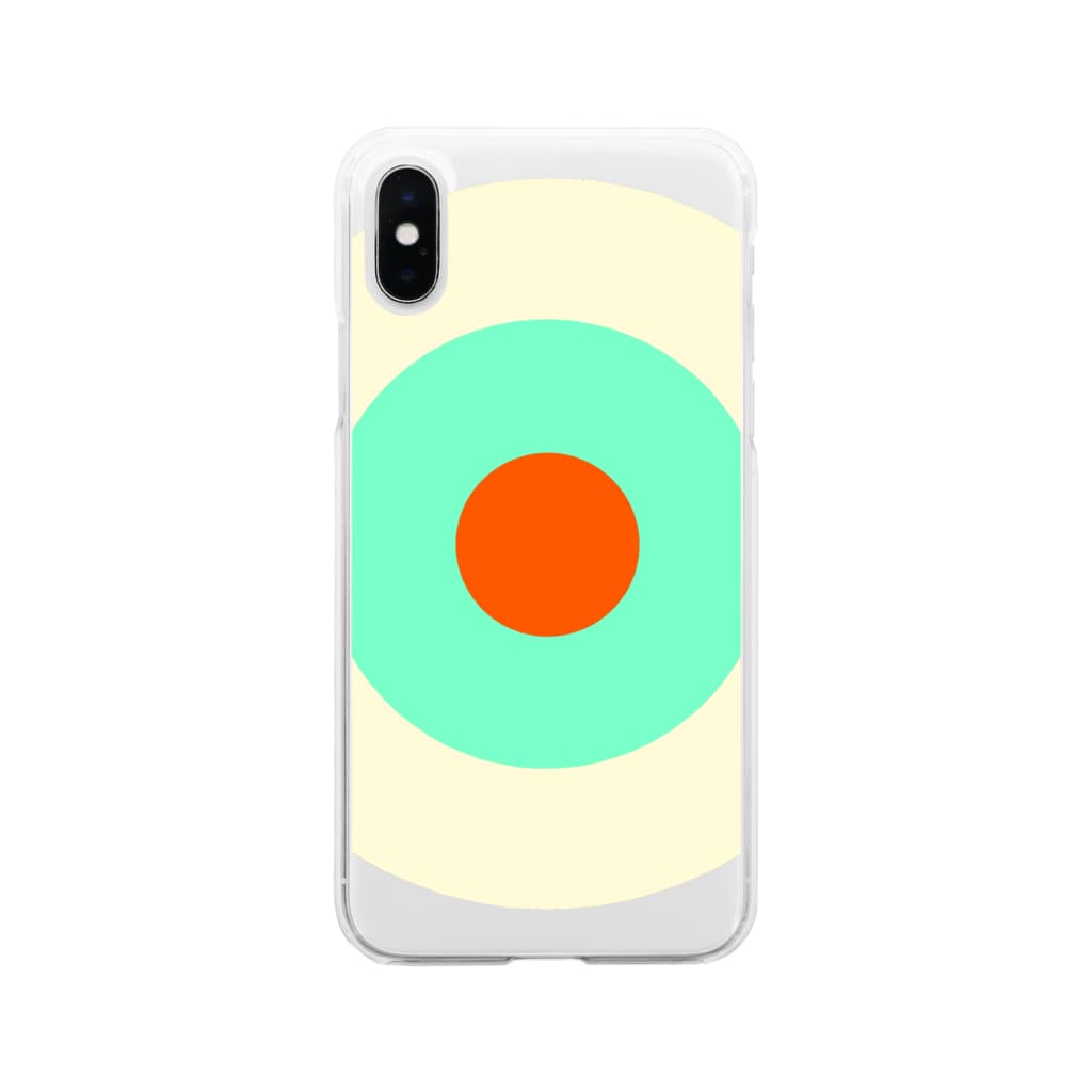 CORONET70のサークルa・クリーム・ペパーミント・オレンジ Soft Clear Smartphone Case
