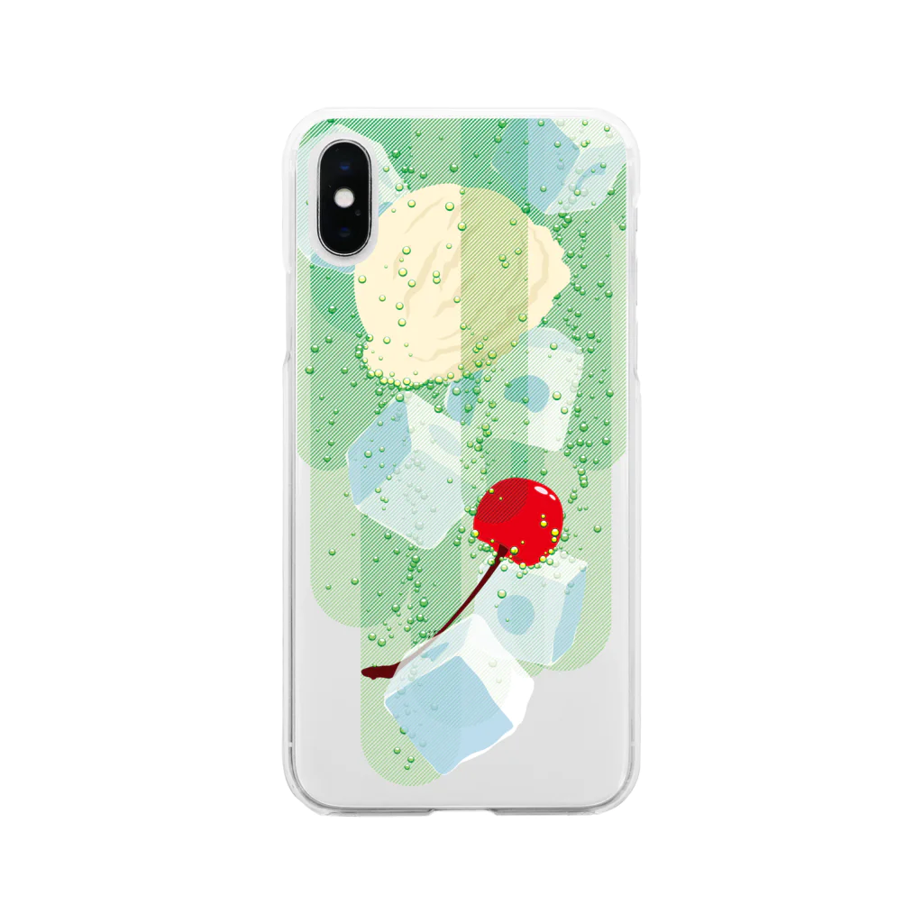 日下田のフォーリングクリームソーダ Soft Clear Smartphone Case