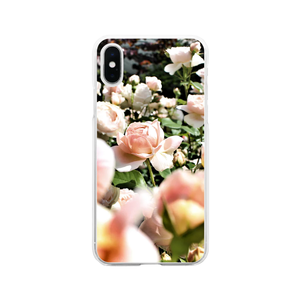 しゃしんのヴィンテージピンクの薔薇 Soft Clear Smartphone Case