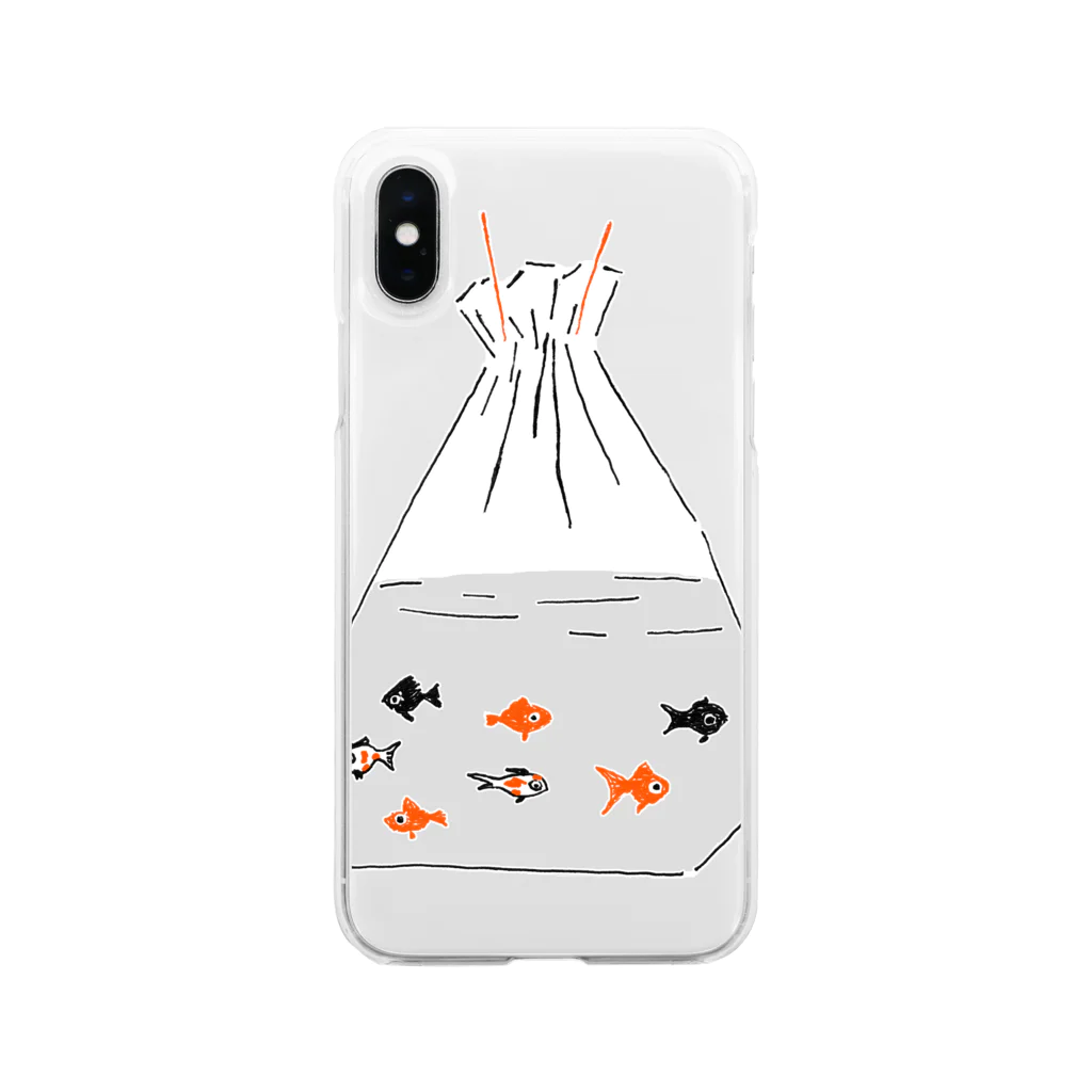 NIKORASU GOの祭りデザイン「金魚すくい」 Soft Clear Smartphone Case