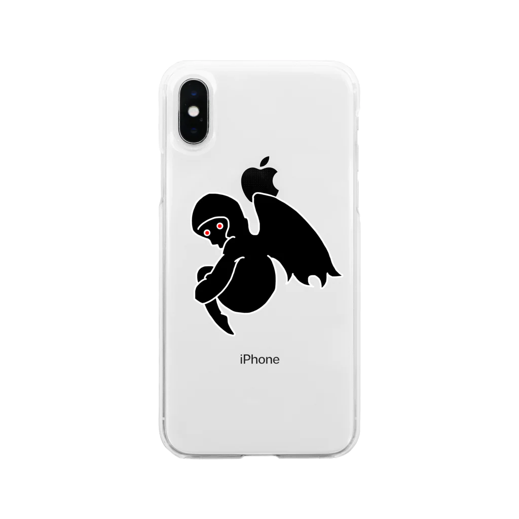 サエリの落書きのANGEL(Darkver.) Soft Clear Smartphone Case