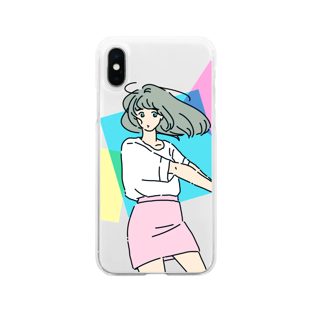 マキノノマのミニスカポップ Soft Clear Smartphone Case