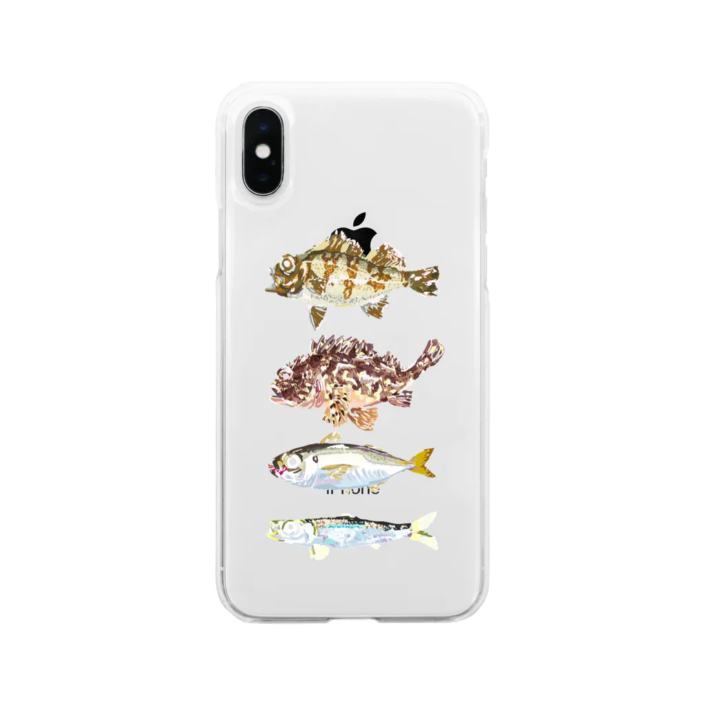 さちこの生物雑貨のギョギョギョ魚 Soft Clear Smartphone Case