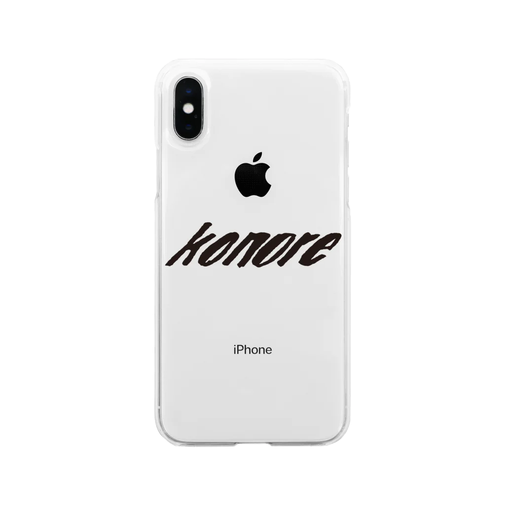 konore OFFICIAL MERCH STOREのkonore LOGO BLACK  Soft Clear Smartphone Case