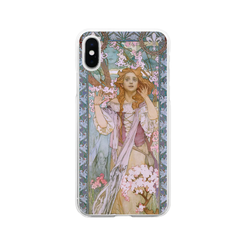 SONOTENI-ARTの014-008　アルフォンス・ミュシャ　『Jeanne d'Arc』　クリア　スマホケース　iPhone XS/X専用デザイン　CC2 ソフトクリアスマホケース