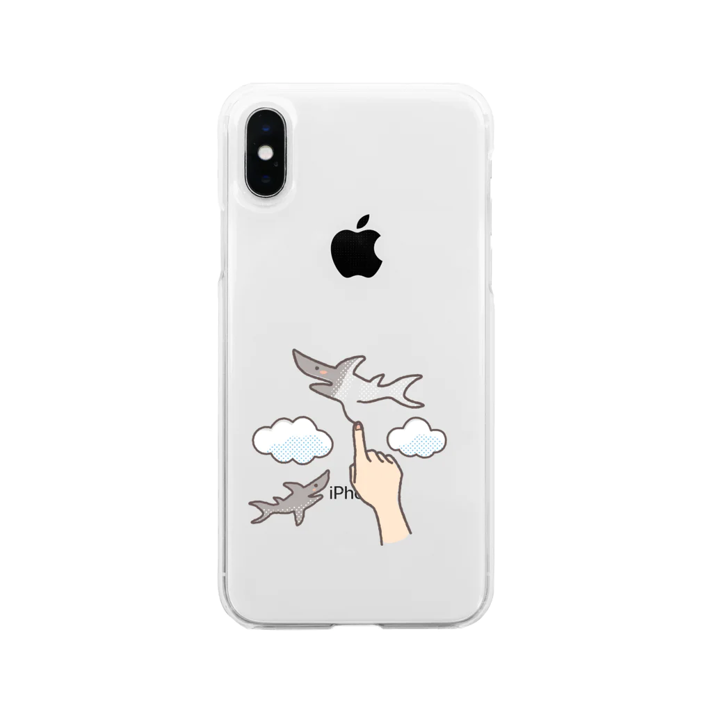 さかたようこ / サメ画家の想像力が溢れてたまらない人が空に描くサメ Soft Clear Smartphone Case