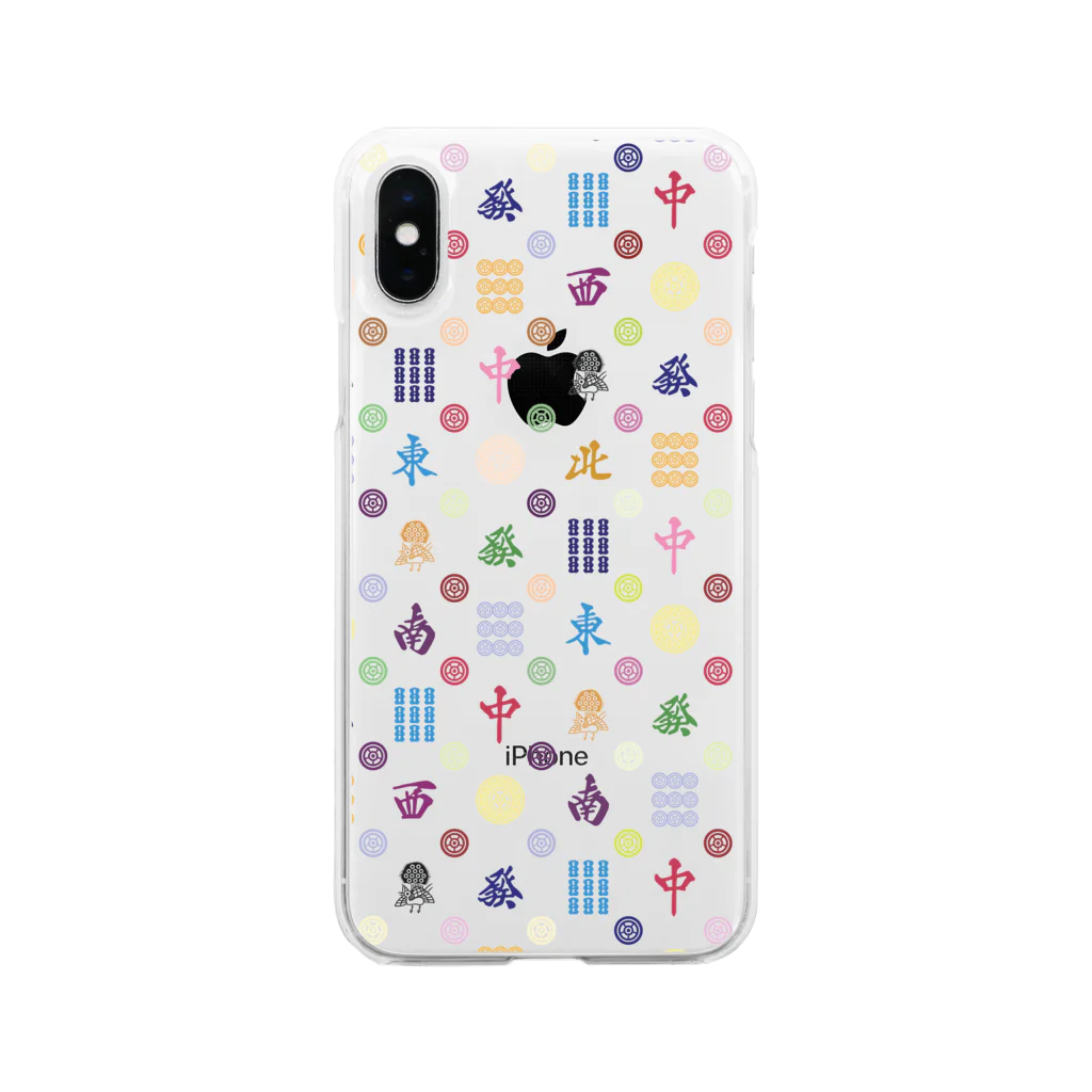 036（オサム）@南阿佐ヶ谷麻雀部の麻雀牌モノグラム Soft Clear Smartphone Case