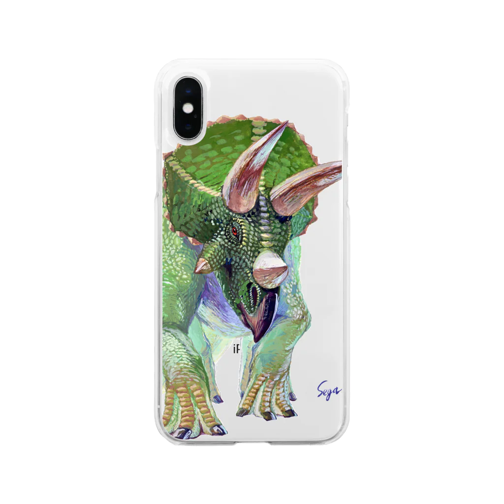 segasworksのTriceratops Soft Clear Smartphone Case