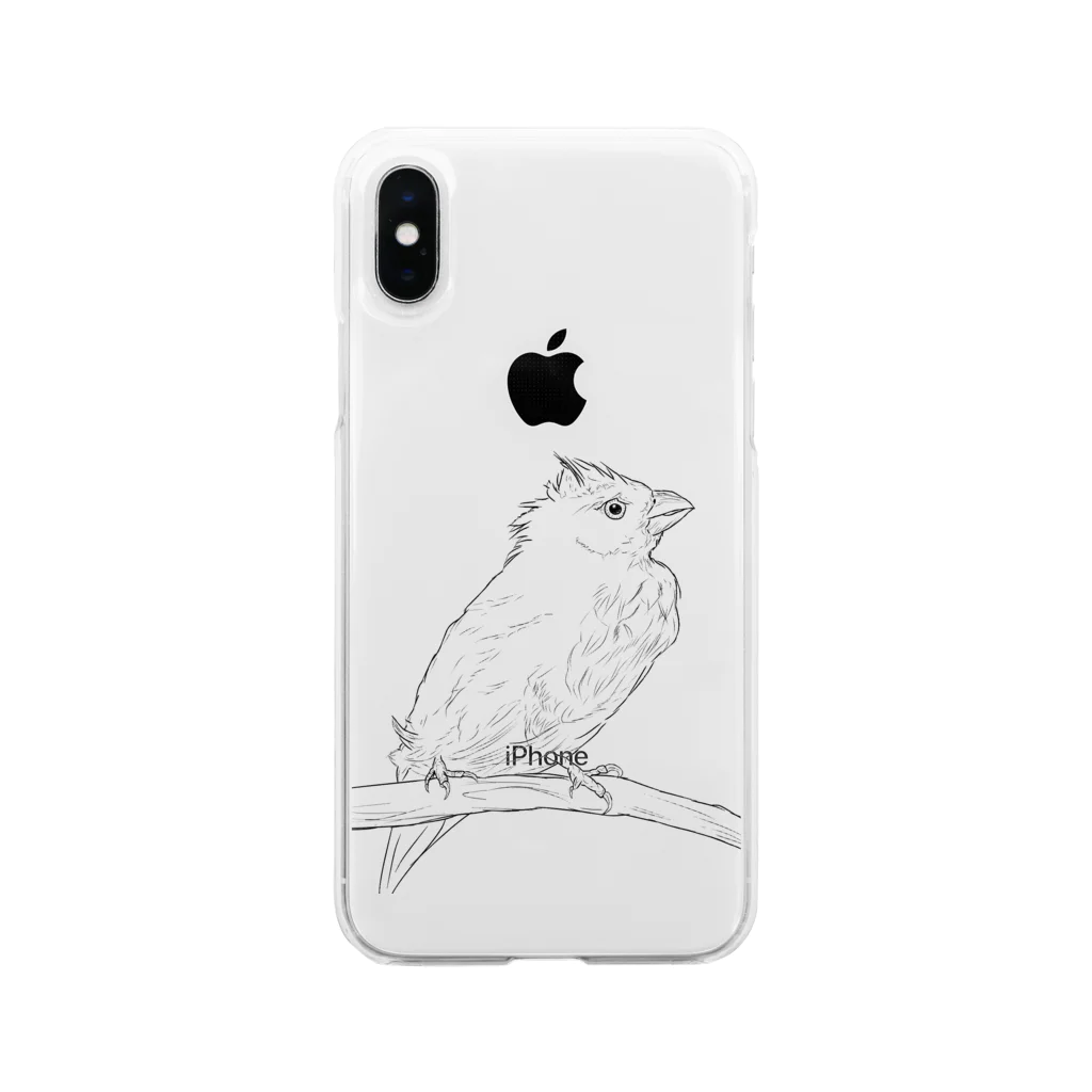 Lily bird（リリーバード）の水浴び文鳥 Soft Clear Smartphone Case