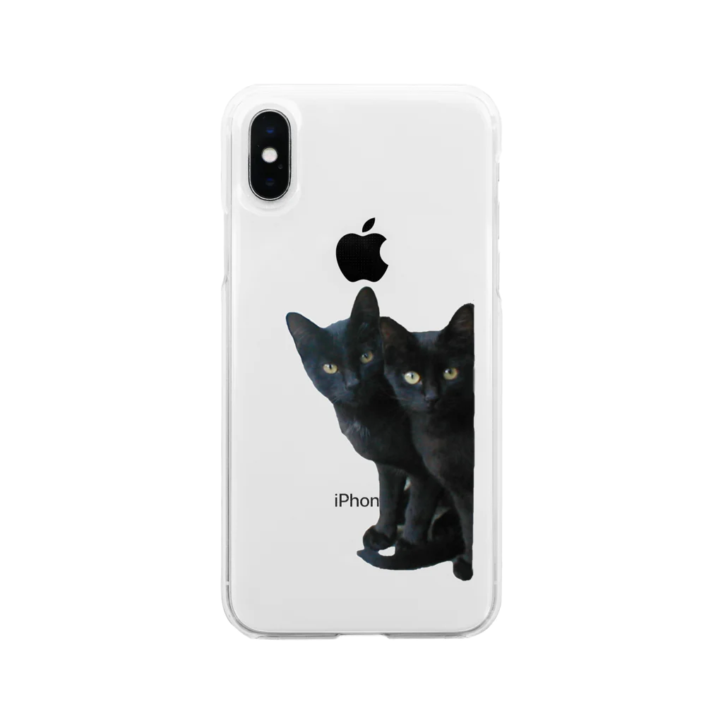 ちばっちょ【ち畳工房&猫ねこパラダイス】の黒猫は見た Soft Clear Smartphone Case