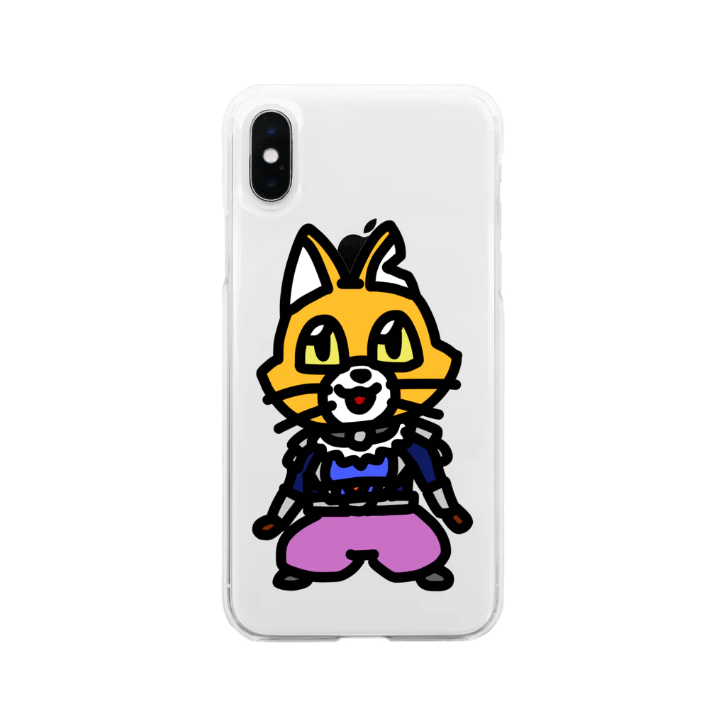 キャットＣのこうじょうけんがくのキャットＣ「棒立ち」 Soft Clear Smartphone Case