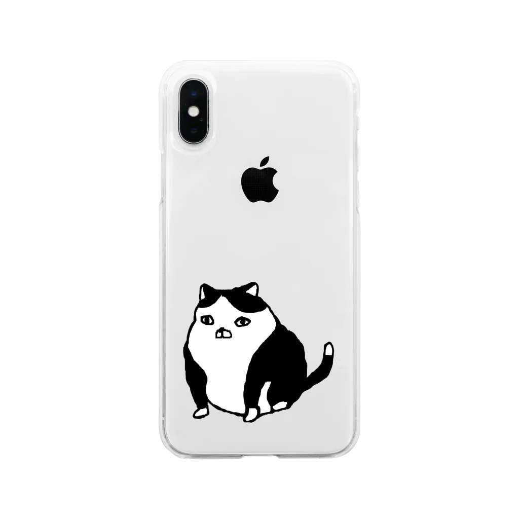 monimalの例の猫 Soft Clear Smartphone Case