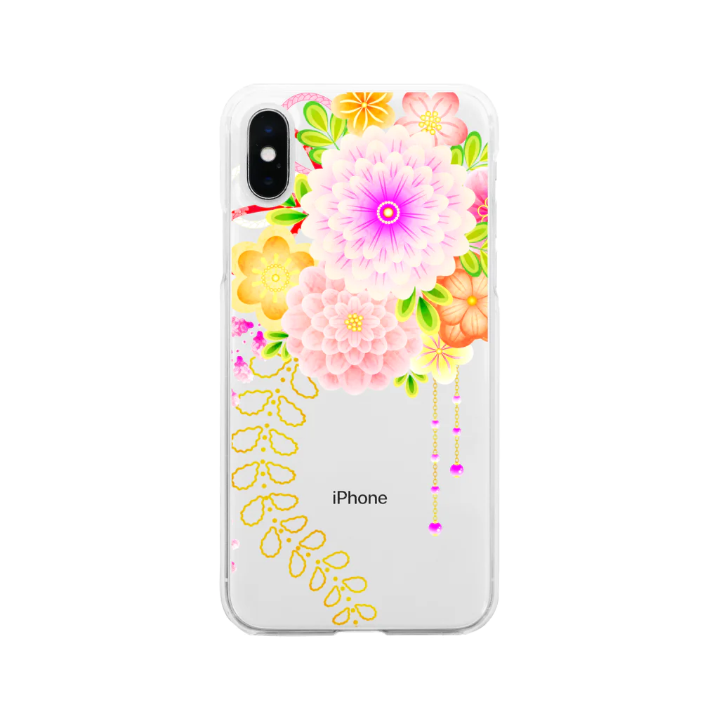 和の色彩 -wa_no_iroiro-の花かんざし01 Soft Clear Smartphone Case