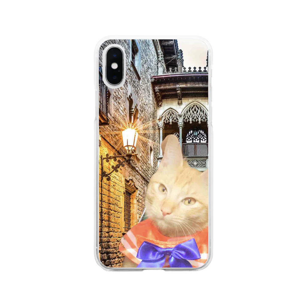 SweetCatMagicのシフォン旅に出る Soft Clear Smartphone Case