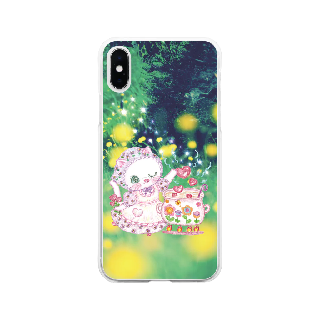 メルティカポエミュウのらずまりーにゃ Soft Clear Smartphone Case