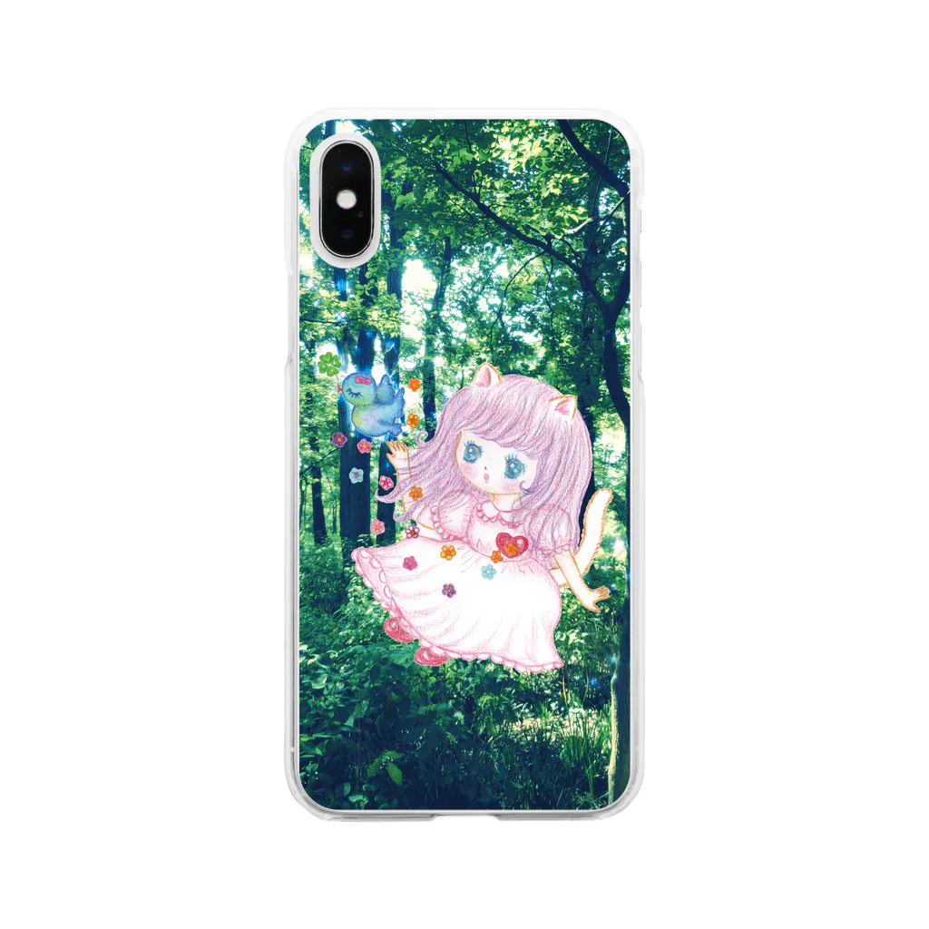 メルティカポエミュウのいちごポエム Soft Clear Smartphone Case