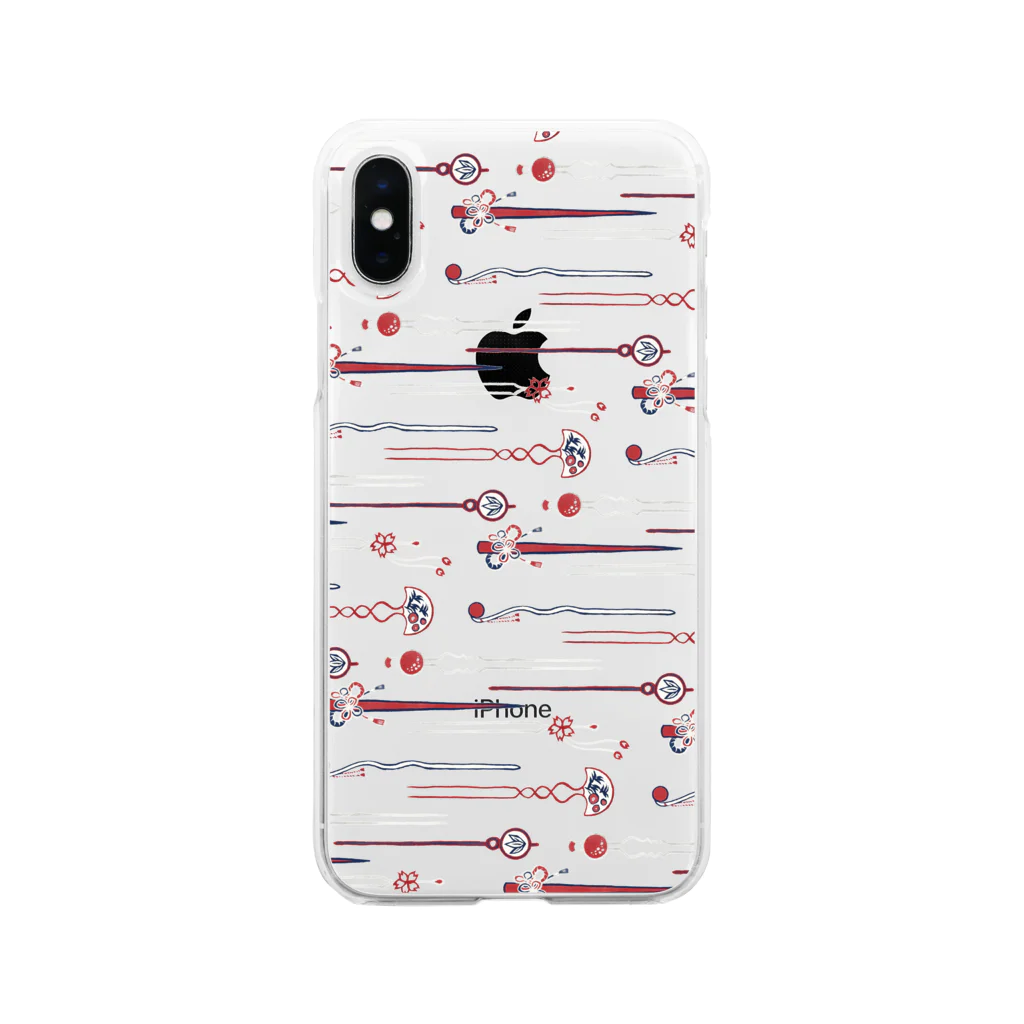 IZANAMI by Akane Yabushitaの【日本レトロ#04】かんざし（パターン） Soft Clear Smartphone Case