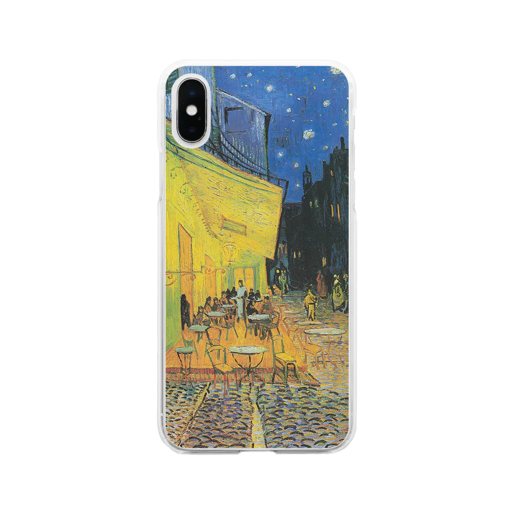 Art Baseのゴッホ / 夜のカフェテラス / 1888 / Terrasse du café le soir Soft Clear Smartphone Case