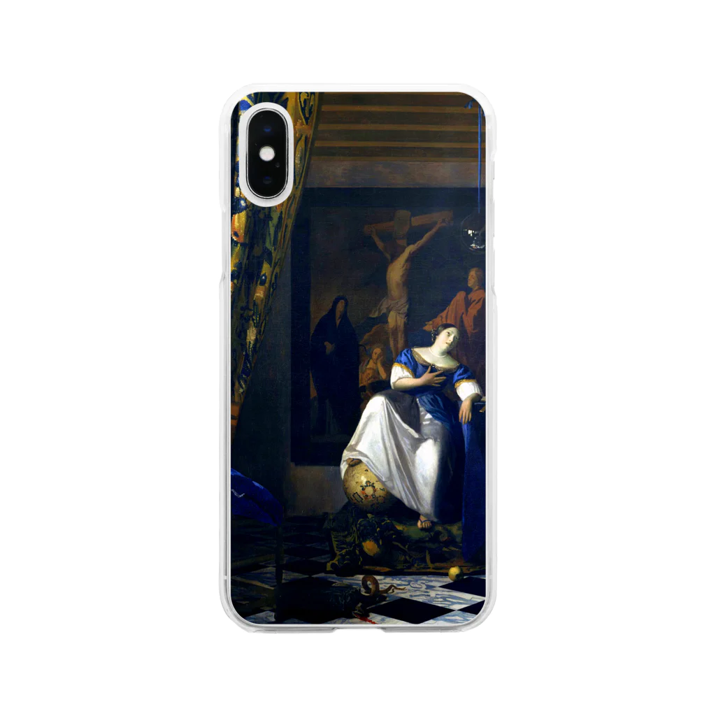 Art Baseの信仰の寓意 / フェルメール (The Allegory of the Faith 1670) Soft Clear Smartphone Case