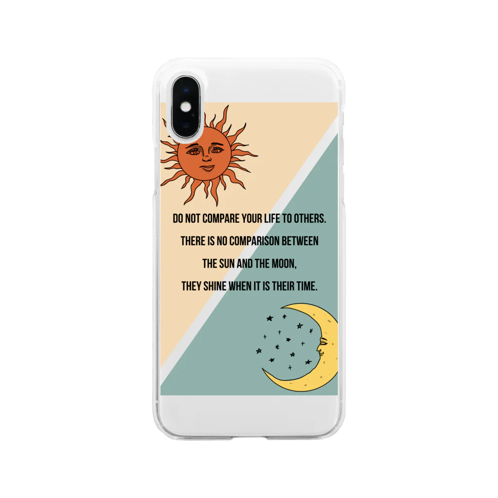 Cheeseart (Chi)のThe sun and the moon  Soft Clear Smartphone Case