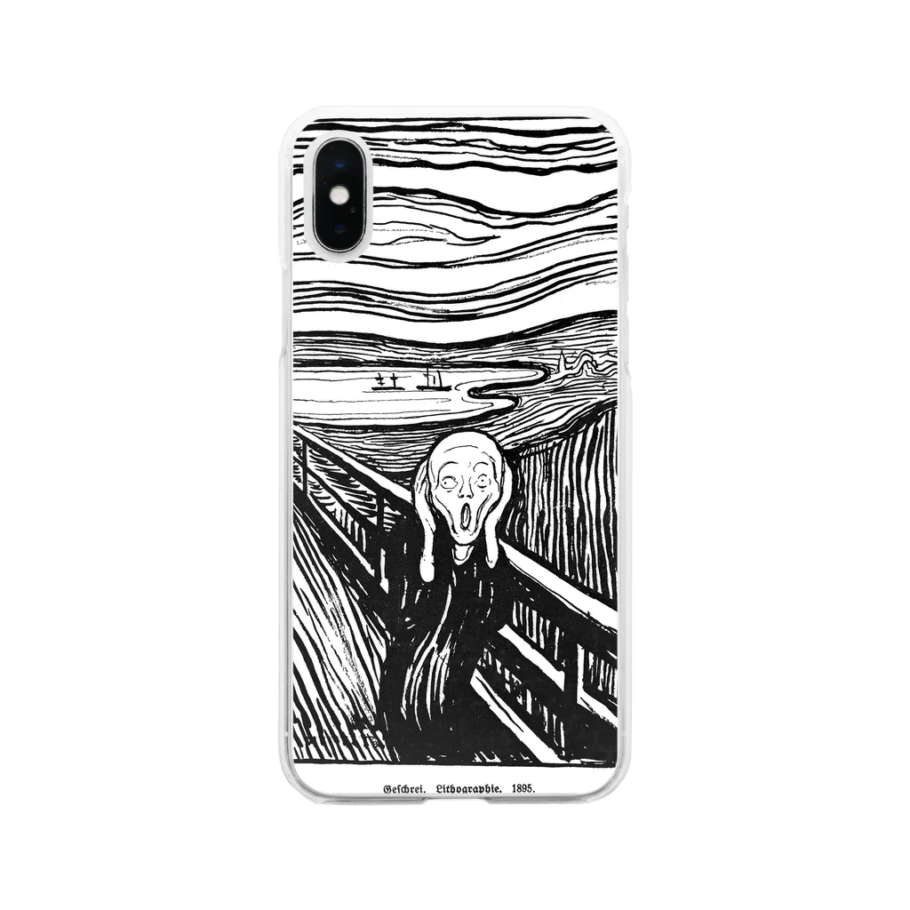 Art Baseのムンク / 叫び / The Scream / Edvard Munch / 1895 Soft Clear Smartphone Case