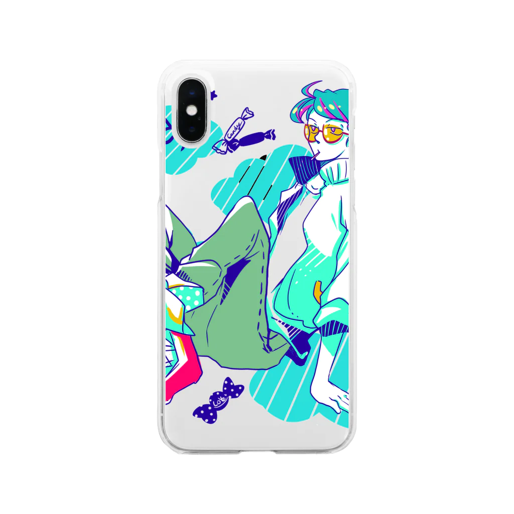 ほんわかマーケットのおさげの子 Soft Clear Smartphone Case