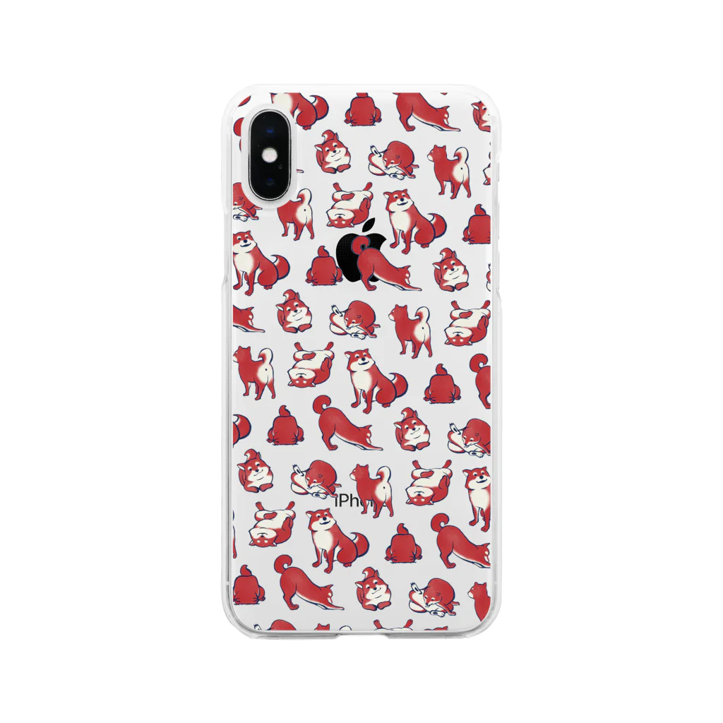 IZANAMI by Akane Yabushitaの【日本レトロ#18】柴犬（パターン） Soft Clear Smartphone Case