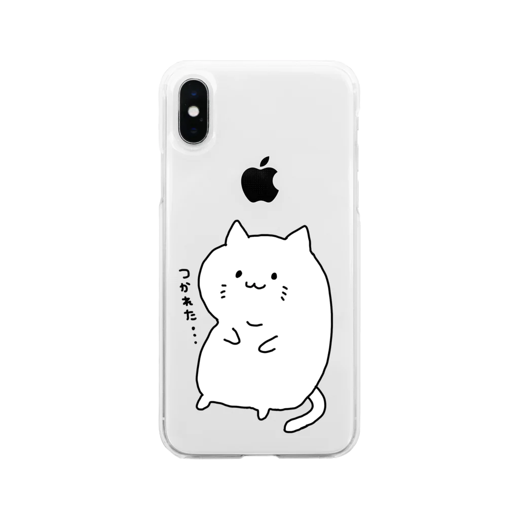 モモたろ屋のつかれた猫くん Soft Clear Smartphone Case