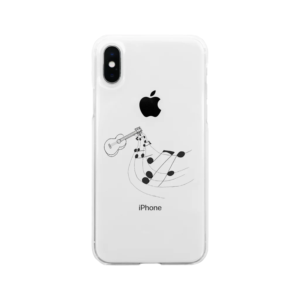 Lily bird（リリーバード）の奏でるギター 線画 Soft Clear Smartphone Case