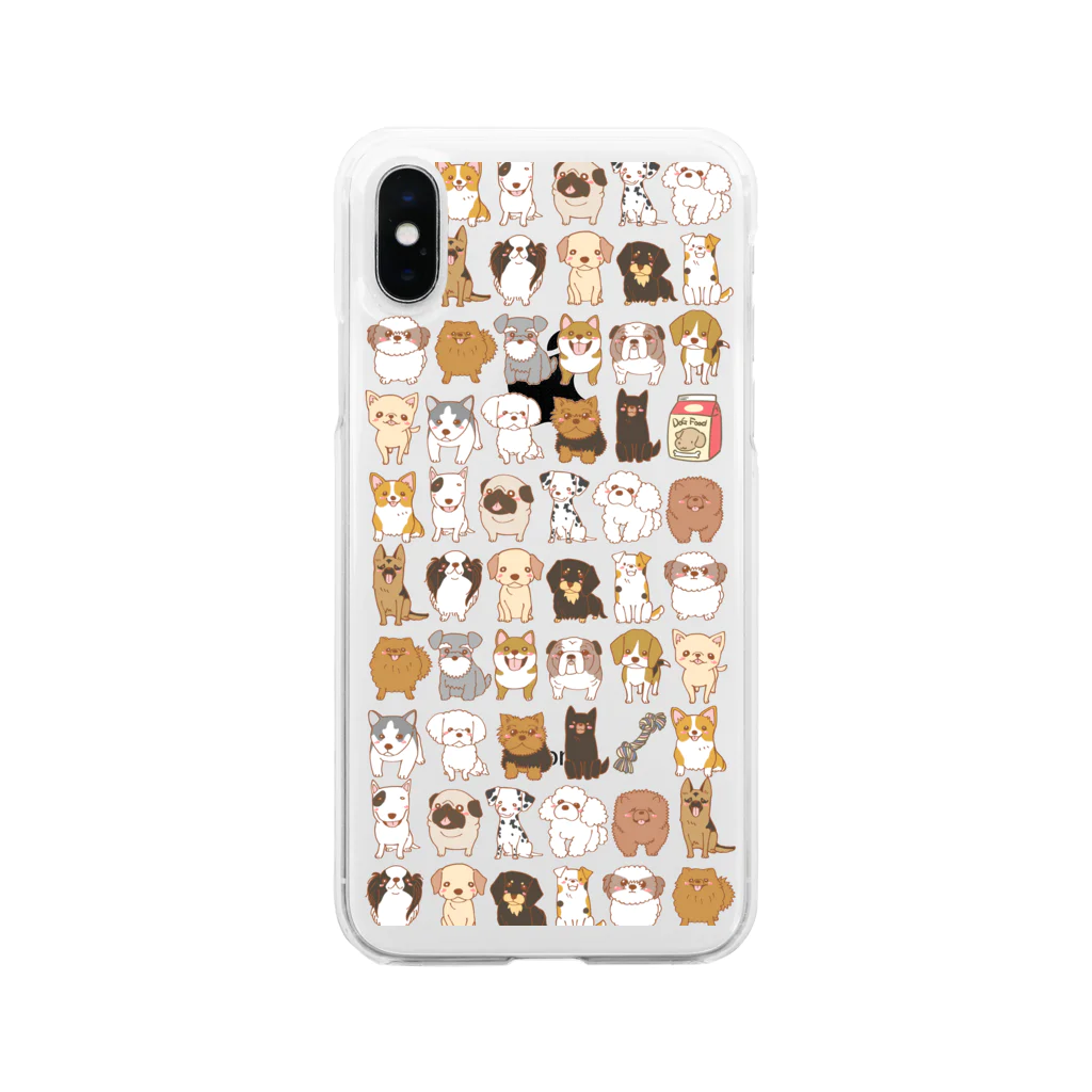 わんわん🐾のわんわん🐾たくさん🐾 Soft Clear Smartphone Case