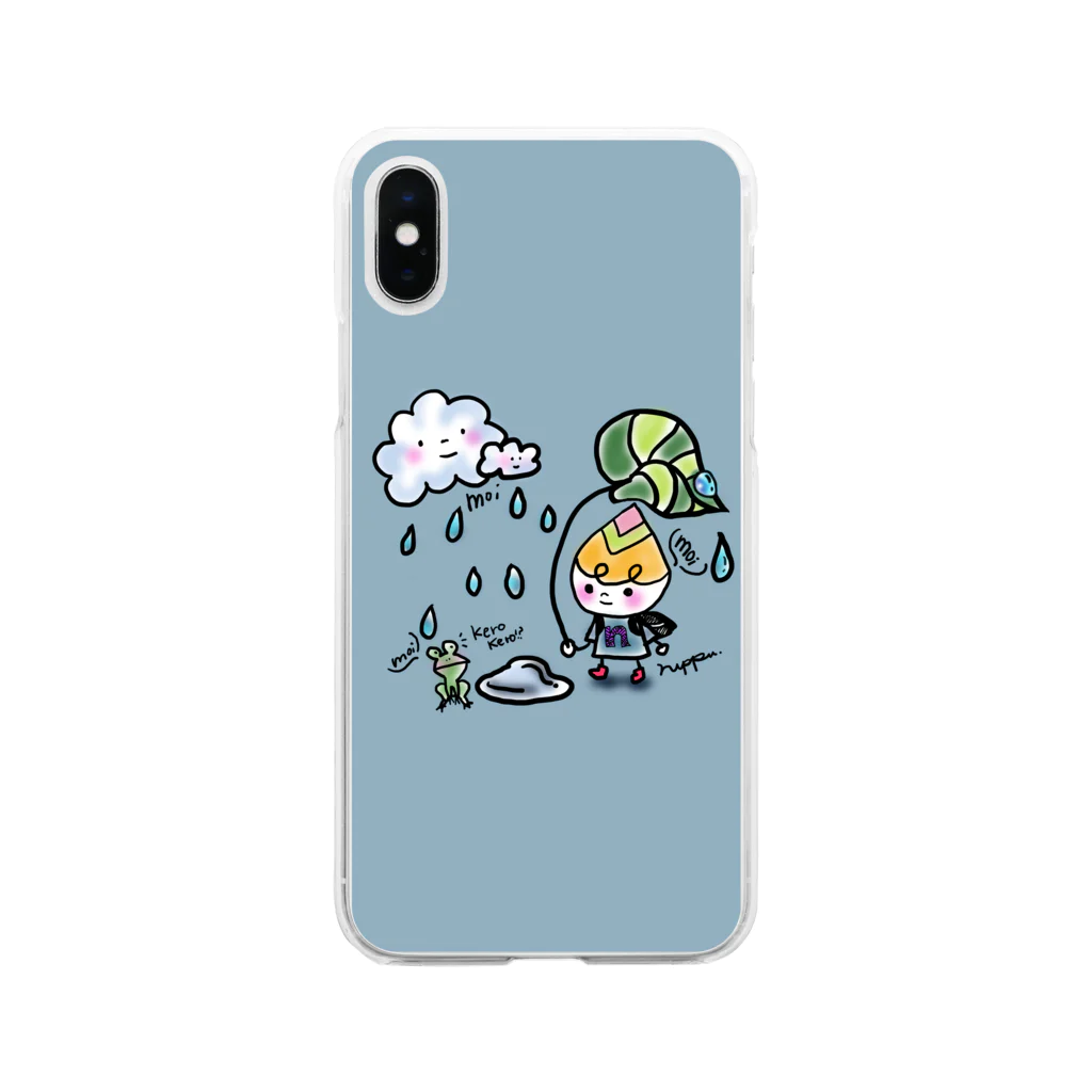 nuppuのTsubomiちゃん　雨も大好きシリーズ　B Soft Clear Smartphone Case