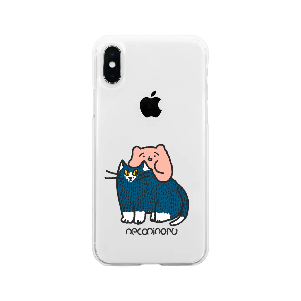 ささきさきじのねこにのる（カラー） Soft Clear Smartphone Case