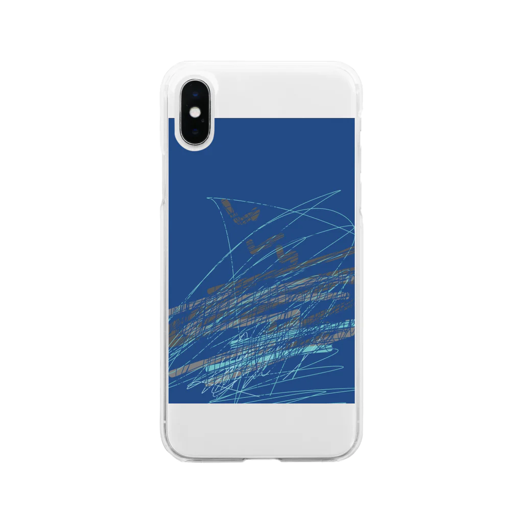 risbedの作　紺 Soft Clear Smartphone Case