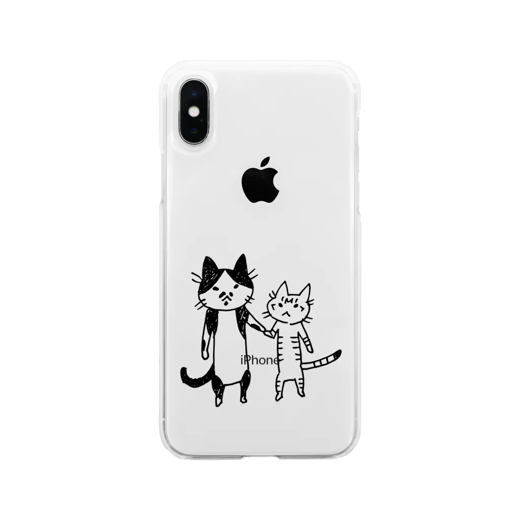 むしんちのてつなぎ猫 Soft Clear Smartphone Case
